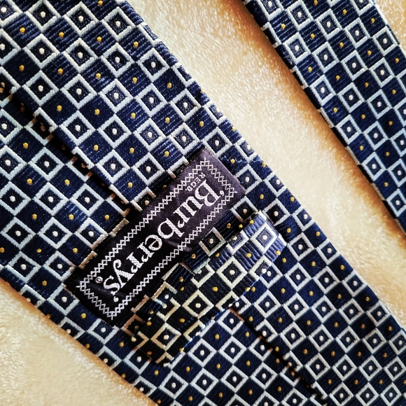 Men's Geometrical Burberry Vtg Tie - Picture 10 of 10